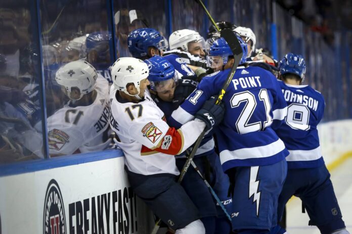 Tampa Bay Lightning Hockey Team Playing