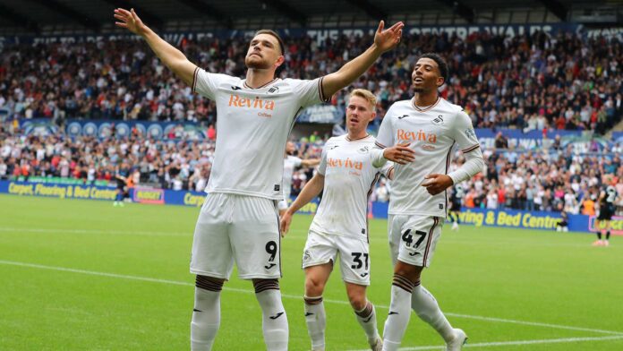 Zan Vipotnik Penalty Celebration Swansea City