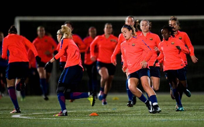 Barcelona Women's Football Team Celebration